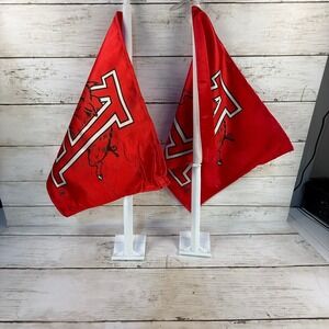 Arkansas Razorbacks Car Flags Set of 2 NCAA University of Arkansas Red White